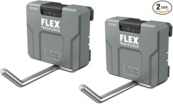 FLEX Track-Lock Wall Mount Storage System Straight Hook 2 Pack - FS1507-2