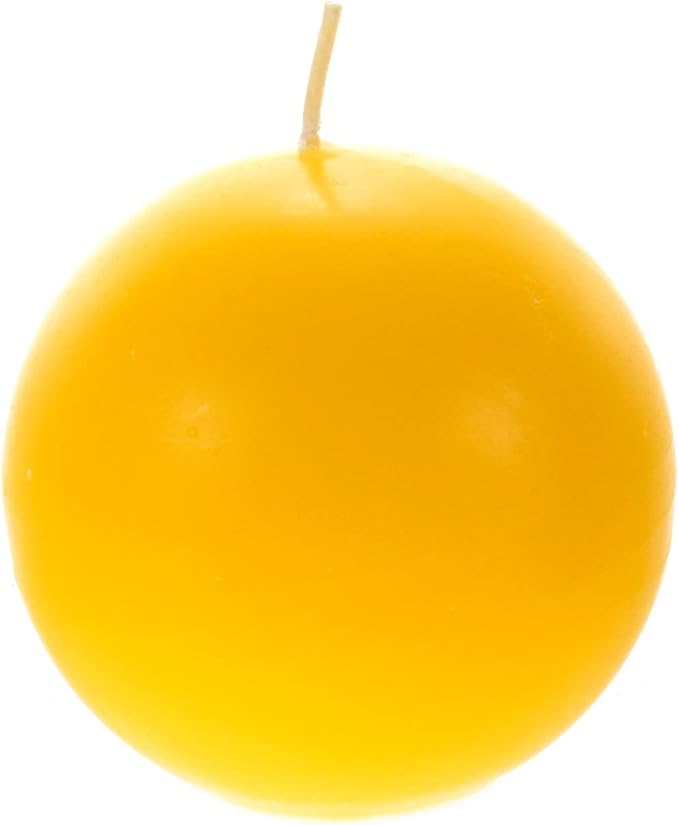 Mega Candles 1 pc Scented Solid Citronella Ball Round Candles, Hand Poured Wax Candle 3 Inch Diameter, Indoor & Outdoor Use, Camping, Festivities, Events, Party Usage, Patio, Barbecue BBQ, Picnics