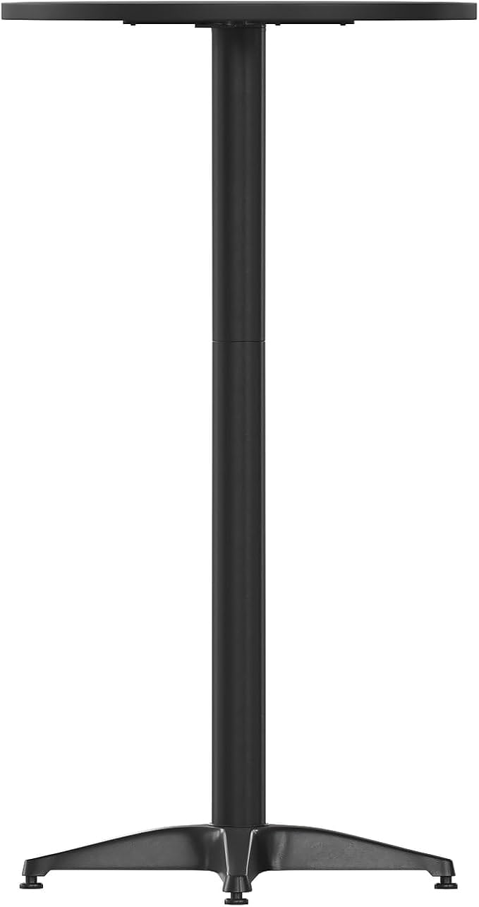 Flash Furniture Mellie 23.25" Round Aluminum Indoor-Outdoor Bar Height Table with Flip-Up Table, Black