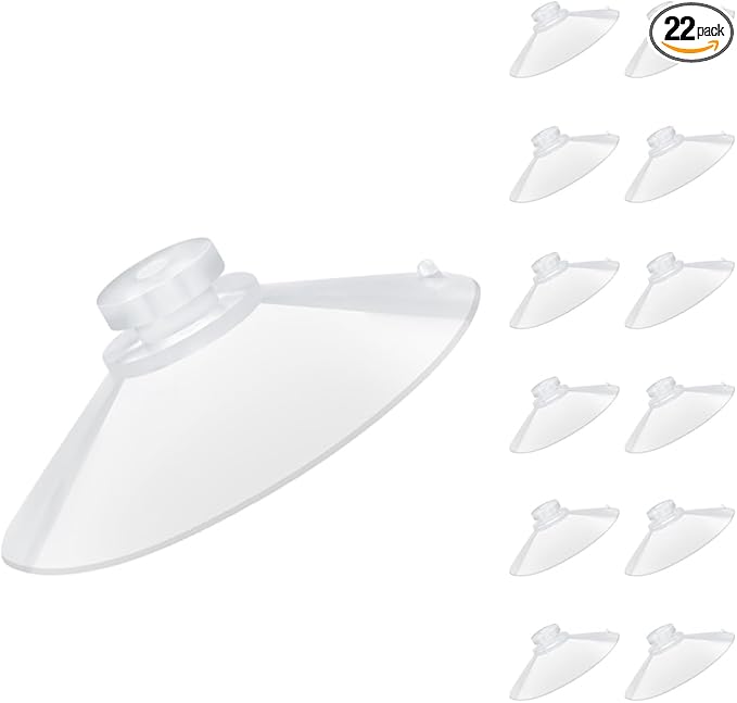 22 Pieces 2.2 inch Large Clear Suction Cups for Glass, Thick Without Hooks Without Holes, Professional Heavy Duty Sucker for Home Organization Window Decoration Bathroom Kitchen Bird Feeder