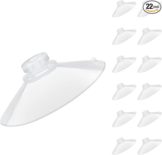 22 Pieces 2.2 inch Large Clear Suction Cups for Glass, Thick Without Hooks Without Holes, Professional Heavy Duty Sucker for Home Organization Window Decoration Bathroom Kitchen Bird Feeder