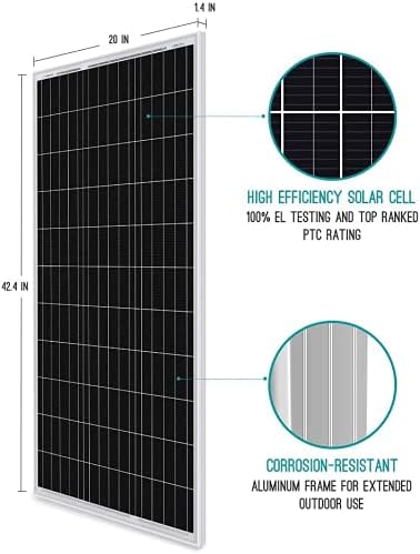 Renogy 400 Watts 12 Volts Monocrystalline Solar RV Kit Off-Grid Kit with Adventurer 30A PWM LCD Charge Controller+ Mounting Brackets+ Male and Female Connectors+Solar Cables+Cable Entry housing