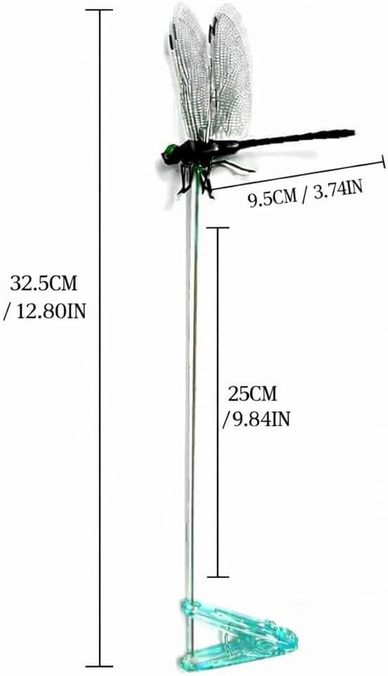 10 Pack Black Dragonfly Hat Clips - 3D Realistic Insect Decor with Metal Stakes for Garden Outdoor Indoor