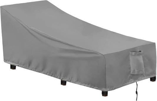 OutdoorLines Outdoor Waterproof Patio Chaise Lounge Chair Cover - UV Resistant Lounger Covers Heavy Duty Weatherproof Patio Sofa Furniture Covers, 1 Pack, 84Wx32Dx32H Inches, Gray