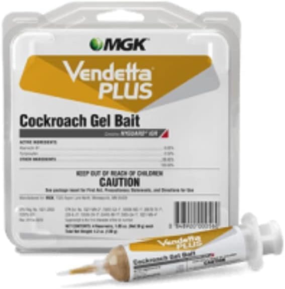 Vendetta Plus Cockroach Bait - Contains IGR, Best Roach Killer for Infestation | Premium USA Supply Gloves | USA Supply Pest Identification Card