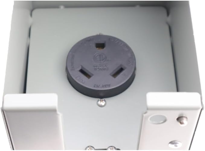 30 Amp 125 Volt RV Power Outlet Box, Enclosed Lockable Weatherproof NEMA TT-30R Outdoor Electrical Receptacle Panel for RV Camper Travel Trailer Motorhome Electric Car Generator