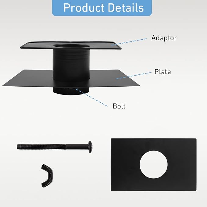 Metal Rain Chain Gutter Adapter with Bolt, Downspout Accessories | Rust Resistant, Rain Chain Gutter Installer, for Rain Chain Outside Gutters, Balck