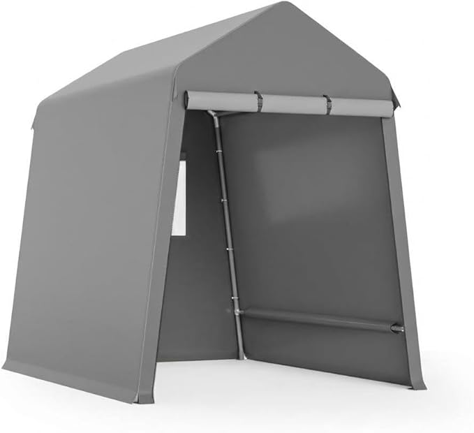 6x8FT Outdoor Storage Tent Heavy Duty Portable Shelter with Zipper Roll Up Doors