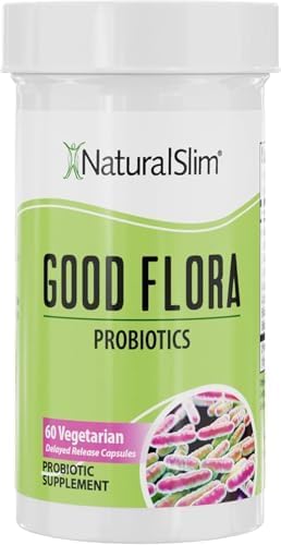 NaturalSlim Good Flora, Probiotics for Women & Men - Gut Health Supplements with 7 Powerful Strains for De-Bloating & Vitality - Probiotics for Digestive Health, 60 Vegetarian Capsules, Solo