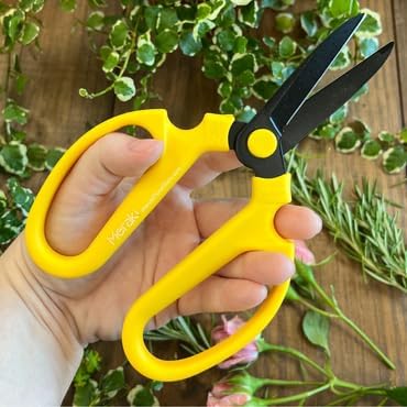 Garden Pruning Shears Scissors Carbon Steel Blades 7.6 Inch Craspedia - Yellow