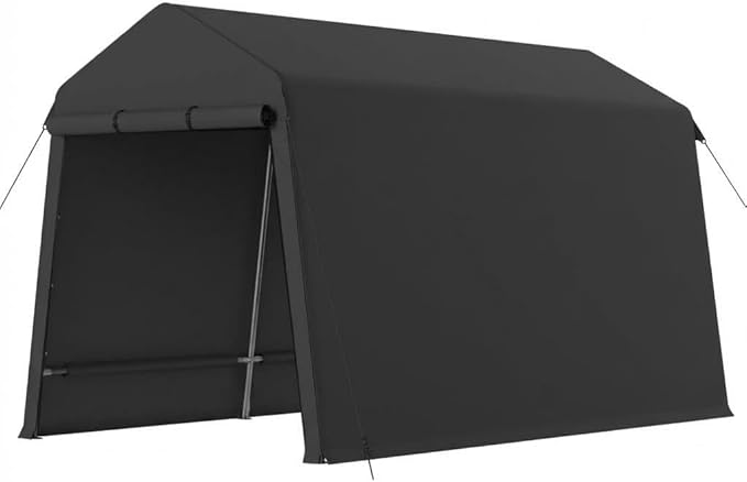 7x12FT Outdoor Storage Shelter UV Resistant Portable Garage Tent with Roll Up Doors