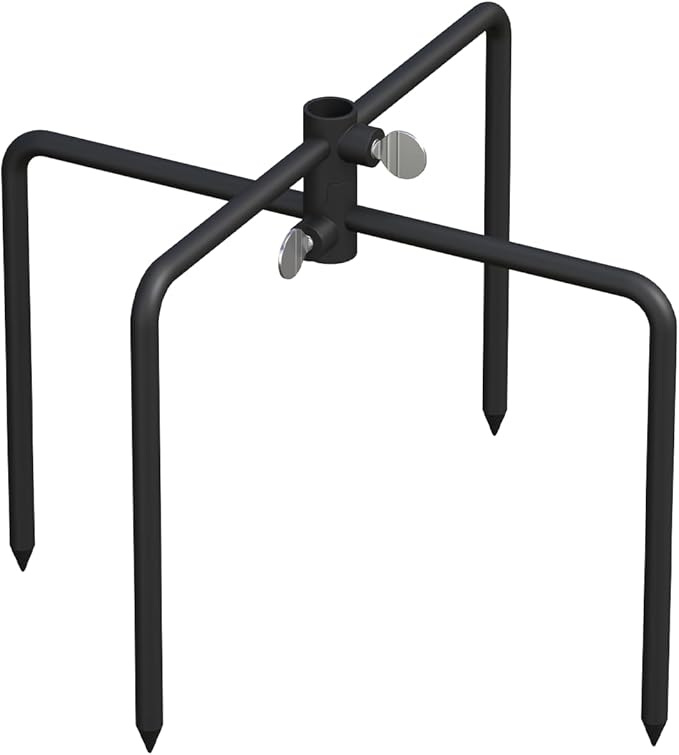 Mocomax Pole Stabilizer Stand Base Applies to 0.39" to 0.7" Shepherds Hook, Outdoor Bird Feeder Pole Stabilizer Support with 4 Prongs, Metal Holder Base for Birdhouse, Flagpole, Umbrellas, Black