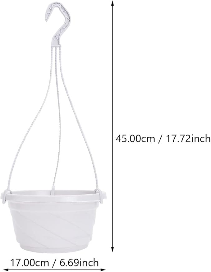 Toddmomy 10Pcs Plastic Hanging Planter with Hooks, Hanging Orchid Pot Flower Pots Baskets Nursery Planter Holder for Plants Outdoor Indoor Garden Balcony