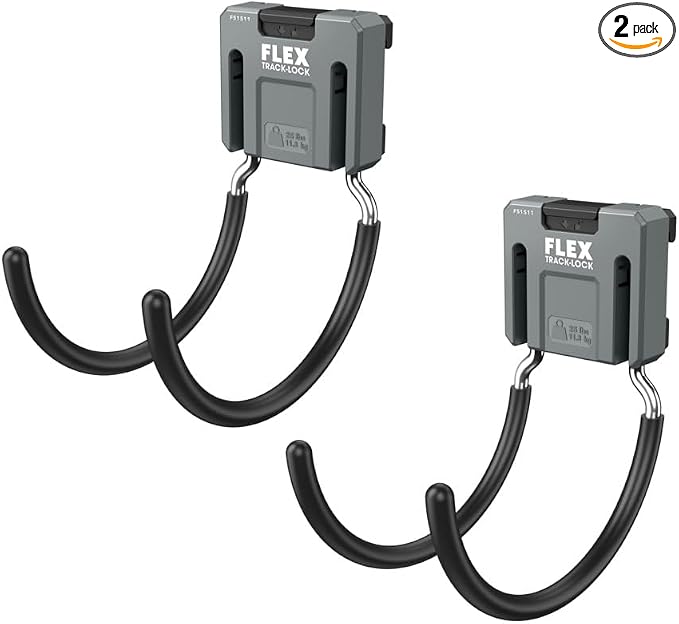 FLEX Track-Lock Wall Mount Storage System Large Folding Dual C-Hook 2 Pack - FS1511-2