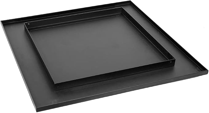 Blue Sky Outdoor Living 24" Square Protective Fire Pit Lid for Square Peak Smokeless Patio Fire Pit, Black