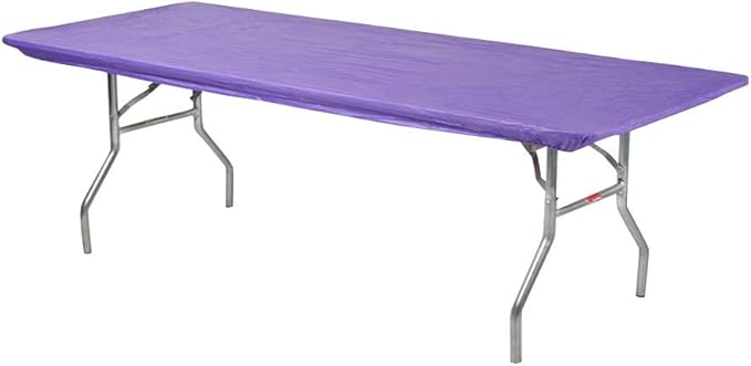 Kwik-Covers 6' Rectangle Plastic Table Covers 30" x 72", Bundle of 5 (Purple)