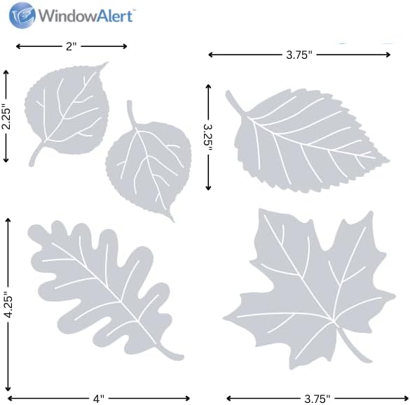 WindowAlert Leaf Medley Anti-Collision Decal - UV-Reflective Window Decal to Protect Wild Birds from Glass Collisions - Made in The USA