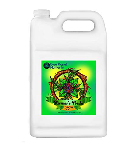 Blue Planet Nutrients Farmer's Pride Organic Blend Grow Gallon (128 oz) | Grow Flowers, Herbs, Vegetables, Fruit | Soil Hydroponic Coco Coir Soil-Less | for All Plants and Gardens!