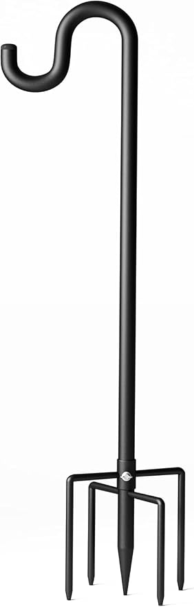 Shepherd Hook for Outdoor, Heavy Duty Bird Feeder Pole with 5 Prong Base, Adjustable Height Bird Feeder Stand Ideal for Hanging Bird Feeders, Plant, and Garden Decorations