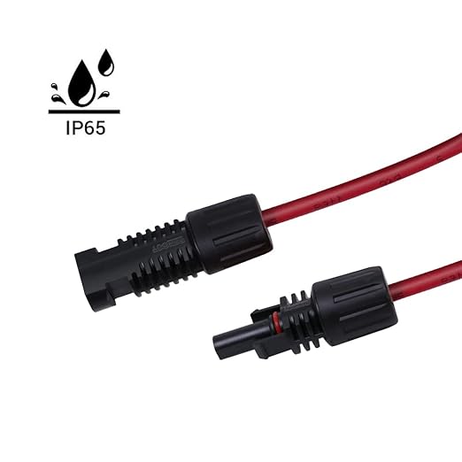 Renogy 10FT 12AWG Solar Panel Extension Cable with Female and Male Connectors, 10Ft. 12AWG, 1 Pair 10' 12 Gauge Red and Black