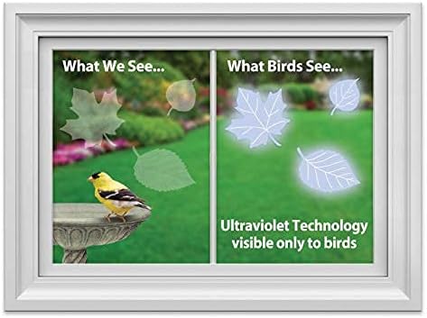 WindowAlert Leaf Medley Anti-Collision Decal - UV-Reflective Window Decal to Protect Wild Birds from Glass Collisions 2-Pack - Made in The USA