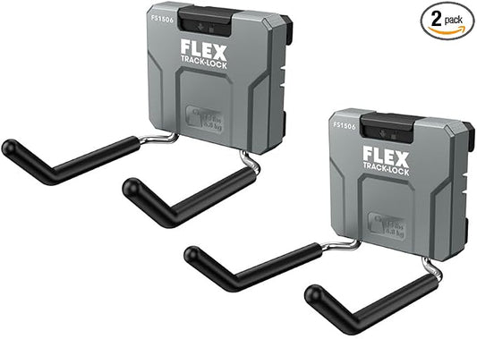 FLEX Track-Lock Wall Mount Storage System Dual Straight Hook 2 Pack - FS1506-2