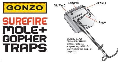 Gonzo Gopher Trap - Effective Home Pest Control, Best Gopher Trap - 13 x 7 x 6 in - Alloy Steel