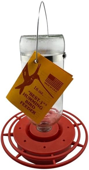 Best-1 16oz. Hummingbird Feeder | Attractive Design | Durable Construction | Easy Refill and Cleaning | Great Gift for Bird Lover | 16 oz Capacity |