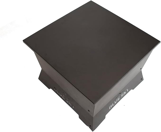 Blue Sky Outdoor Living 24" Square Protective Fire Pit Lid for Square Peak Smokeless Patio Fire Pit, Black