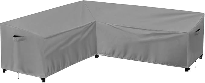 PureFit Outdoor Sectional Sofa Cover Waterproof L Shaped Patio Furniture Covers for Deck, Lawn and Backyard, 83”x104” Left Facing, Gray