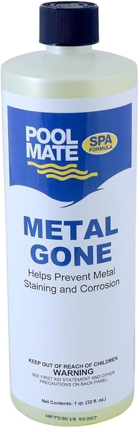 Pool Mate 1-Quart 4-Pack Metal Gone for Hot Tubs, Prevents Metal Staining, Made in USA