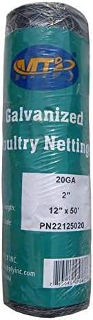 20GA Galvanized Hexagonal Poultry Netting Chicken Wire 12 inches x 50 feet x 2 inches Mesh