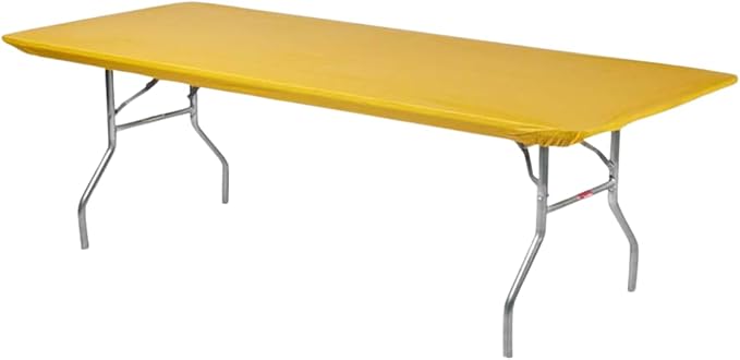 Kwik-Covers 6' Rectangle Plastic Table Covers 30" x 72", Bundle of 5 (Gold)