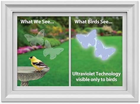 WindowAlert Butterfly Anti-Collision Decal - UV-Reflective Window Decal to Protect Wild Birds from Glass Collisions - Made in The USA