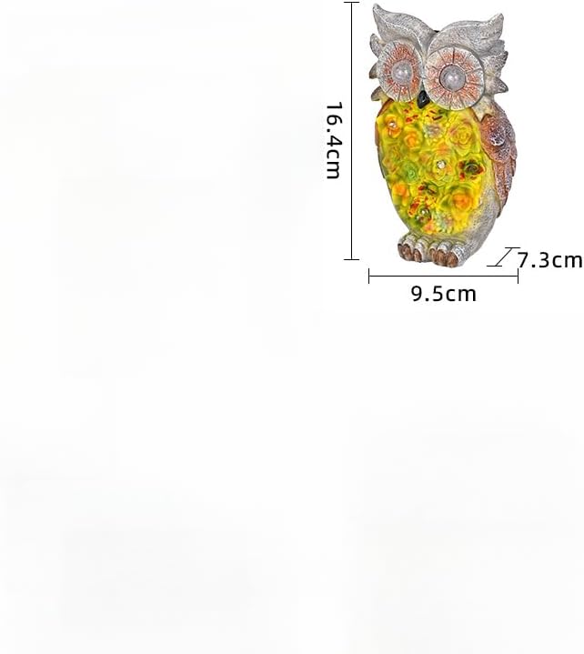 LED Solar owl Succulent Flower lamp, Outdoor Atmosphere Decoration Light, Cute Resin Succulent owl Garden Landscape lamp.