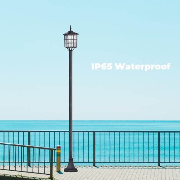 Solar Lamp Post Light, ST4324SS4 Outdoor Waterproof LED Street Floor Post Lights Solar Powered for Pathway Garden Driveway Landscape Backyard