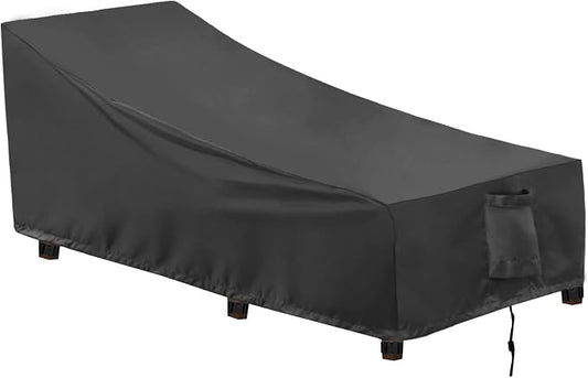 OutdoorLines Outdoor Waterproof Patio Chaise Lounge Chair Cover - UV Resistant Lounger Covers Heavy Duty Weatherproof Patio Sofa Furniture Covers, 1 Pack, 78Wx35.5Dx33H Inches, Black