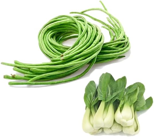 Bundle: Oriental Yard Long Pole Bean Seeds + Shanghai Baby Bok Choy/Pak Choi Seeds for Planting