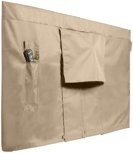 Covermates Outdoor Full TV Cover – Water-Resistant All-Weather Protection for Mounted & Freestanding TVs, 12-Gauge Vinyl with Remote Pocket & Secure Touch Fastener Closure, 50-54 Inches, Classic Tan