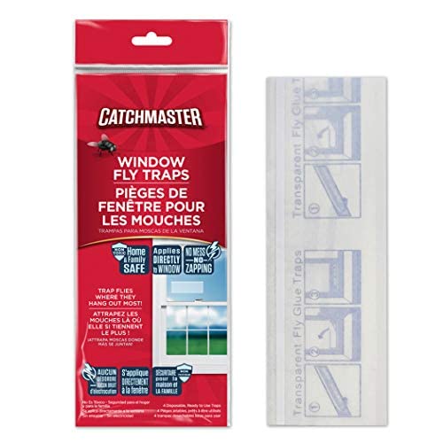 Catchmaster Fly Trap Bundle, Window Fly Traps 12-Pack & Fly Bag 4-Pack, Fruit Fly Traps for Indoors & Outdoors, for Garage, Backyard, Pool, Patio & Camping