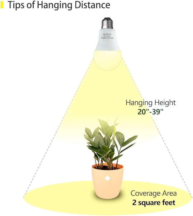 12 Pack Full Spectrum Grow Light Bulbs,A19 Grow Lights for Indoor Plants,Dimmable E26 9W Grow Bulb Replace up to 100W,Plant Lights for Indoor Growing,Flowers,Greenhouse,Indore