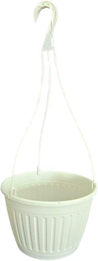 Landmark Plaics 10 inch Imperial Plastic Hanging Basket (White, 10)