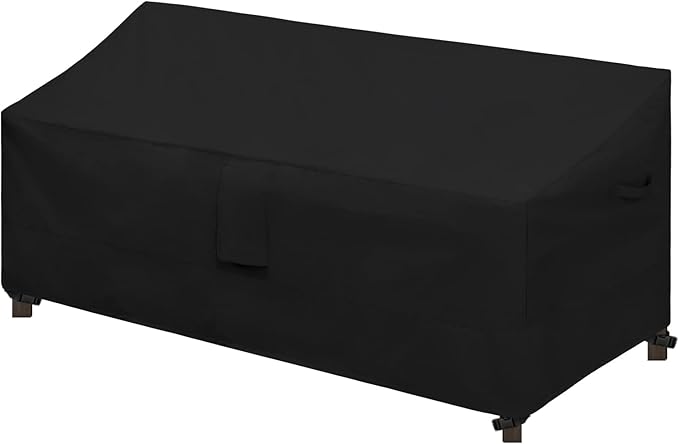 Easy-Going Waterproof Patio Sofa Cover UV Resistant 3 Seater Outdoor Sofa Cover Weatherproof Lawn Patio Furniture Cover with Tape Sealed Seam (85Wx37Dx35H inch, Black)