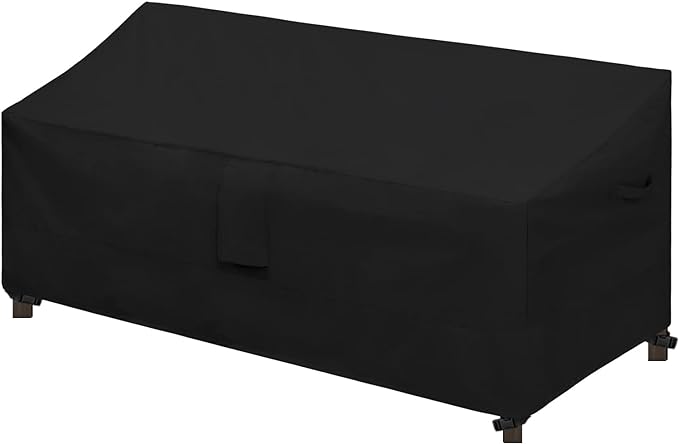 Easy-Going Waterproof Patio Sofa Cover UV Resistant 3 Seater Outdoor Sofa Cover Weatherproof Lawn Patio Furniture Cover with Tape Sealed Seam (76Wx32.5Dx33H inch, Black)