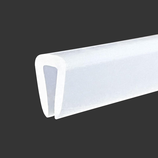 Clear Rubber Edge Trim, U Channel Silicone Rubber Edge Trim, 1/8" Slot, Fit for 3/32-5/32", White Color, Edge Protector for Plywood, Sheet Metal Parts