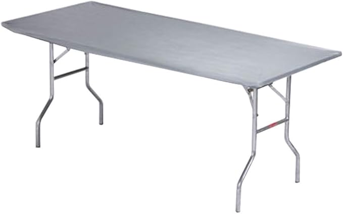 Kwik-Covers 6' Rectangle Plastic Table Covers 30" x 72", Bundle of 5 (Metallic Silver)