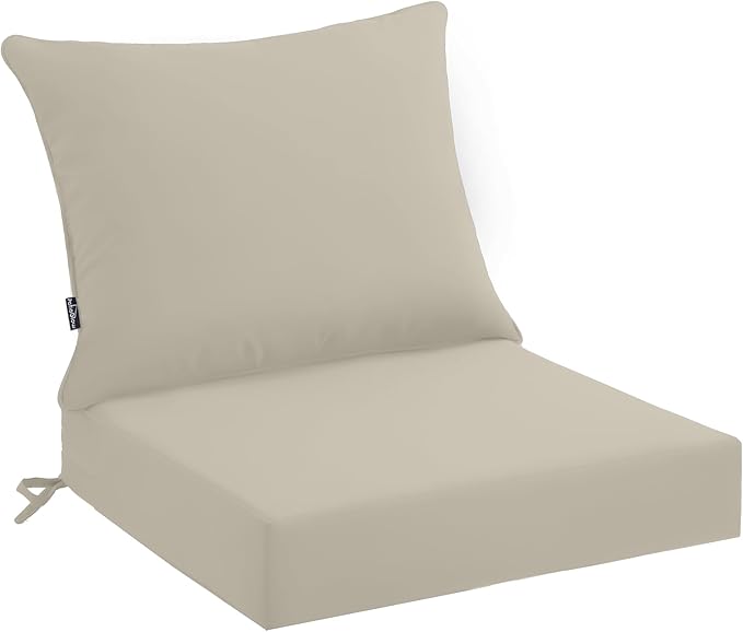 PatioGlow Outdoor Seat Cushion Set 22 x 24 x 4 Inch, Waterproof & Fade Resistant Patio Furniture Cushions with Removable Cover, Thick Deep Seating Pads for Outside Chair Sofa Couch
