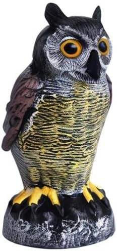 Owl Decoy to Scare Birds Away | Plastic Owls to Scare Birds Away | Owl Statue for Garden & Outdoors