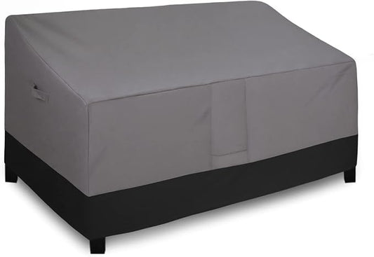 Easy-Going Waterproof Outdoor Couch Cover, Heavy Duty 3-Seater Patio Sofa Cover, Windproof Outdoor Furniture Cover with Air Vent （88Wx32.5Dx33H inch,Gray/Black)
