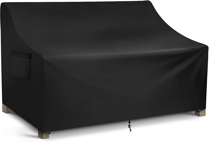 WLEAFJ Patio Sofa Cover Waterproof, Outdoor Loveseat Cover, Heavy Duty Outdoor Couch Cover, Large Lawn Patio Furniture Covers with Air Vent, 58’’ W x 40’’ D x 31’’ H